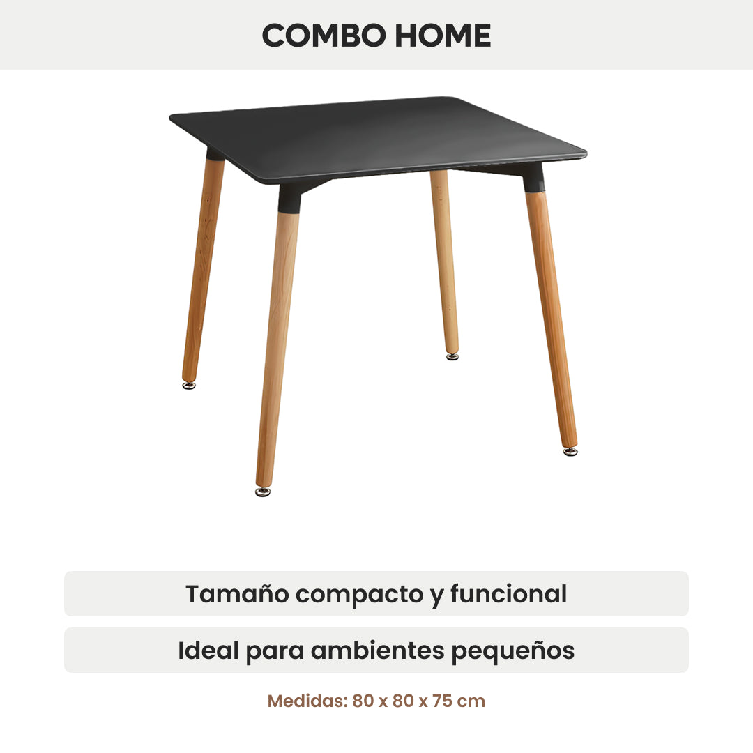 Mesa Milan 80 cm Cuadrada Laqueada