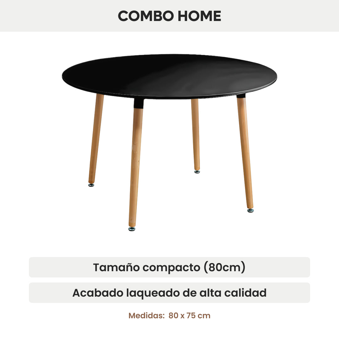 Mesa Milan 80cm Redonda Laqueada