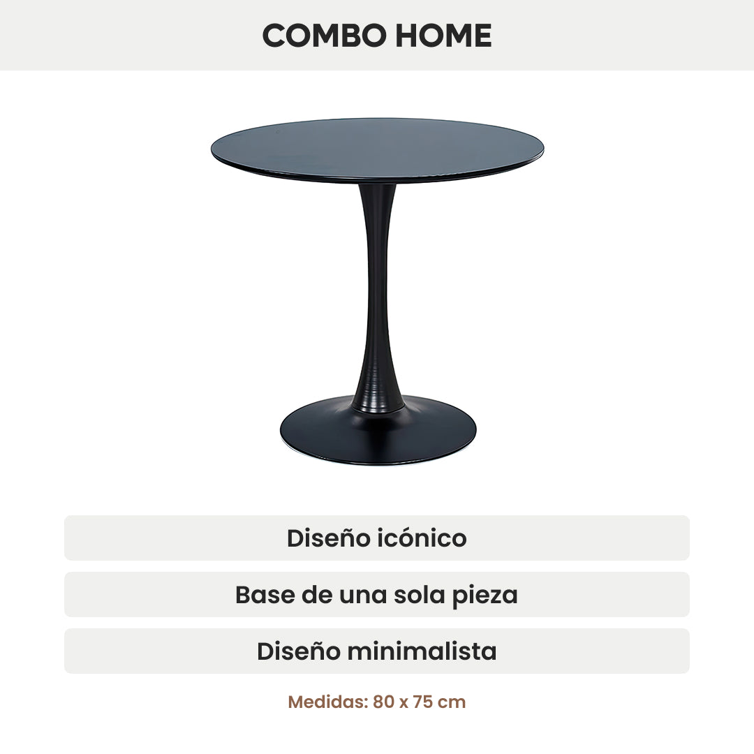 Mesa Tulip 80cm Redonda Laqueada