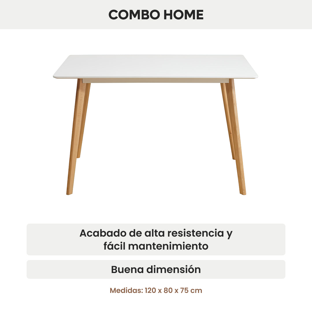 Mesa Milan 120 cm Rectangular Laqueada