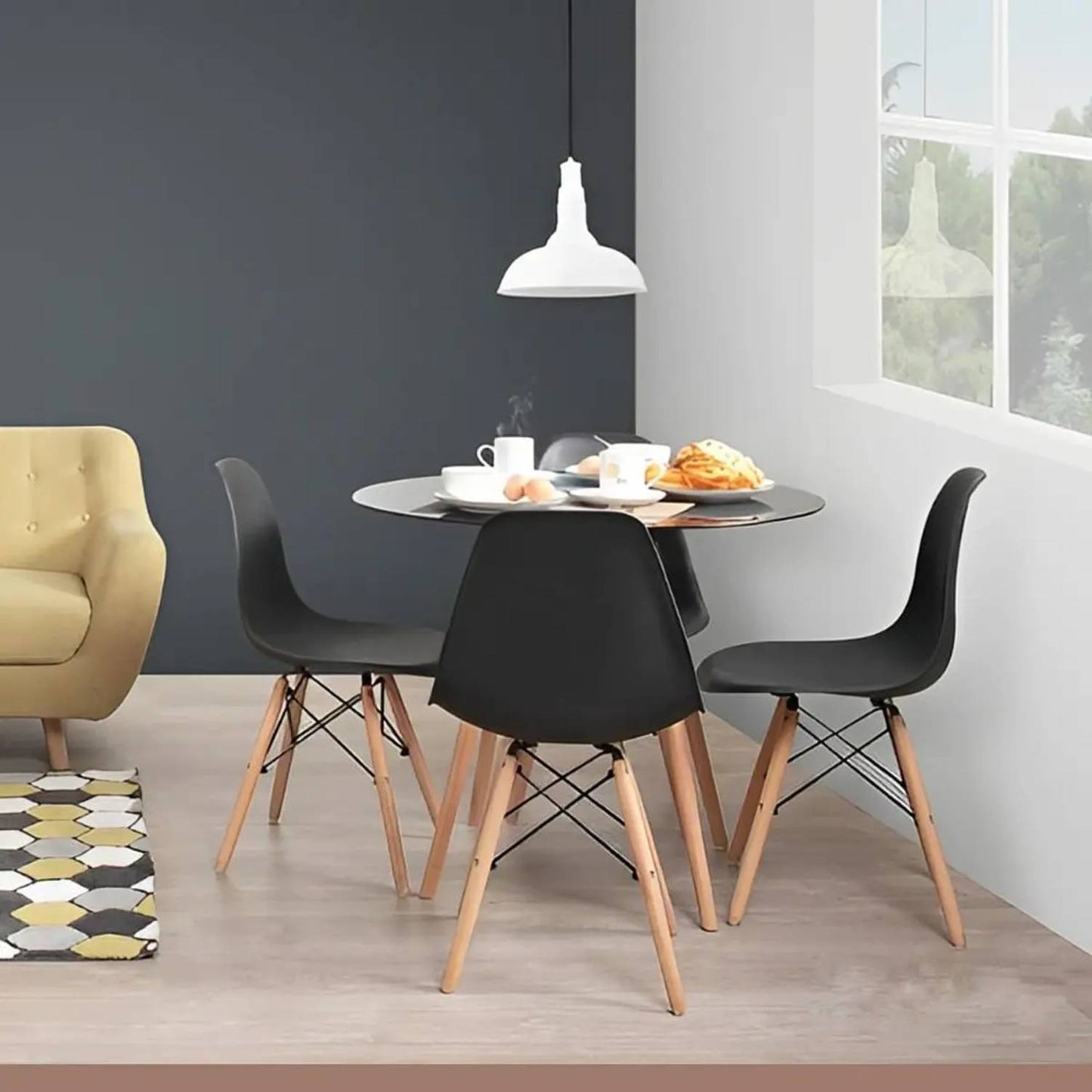 Mesa Eames 100cm Redonda Laqueada