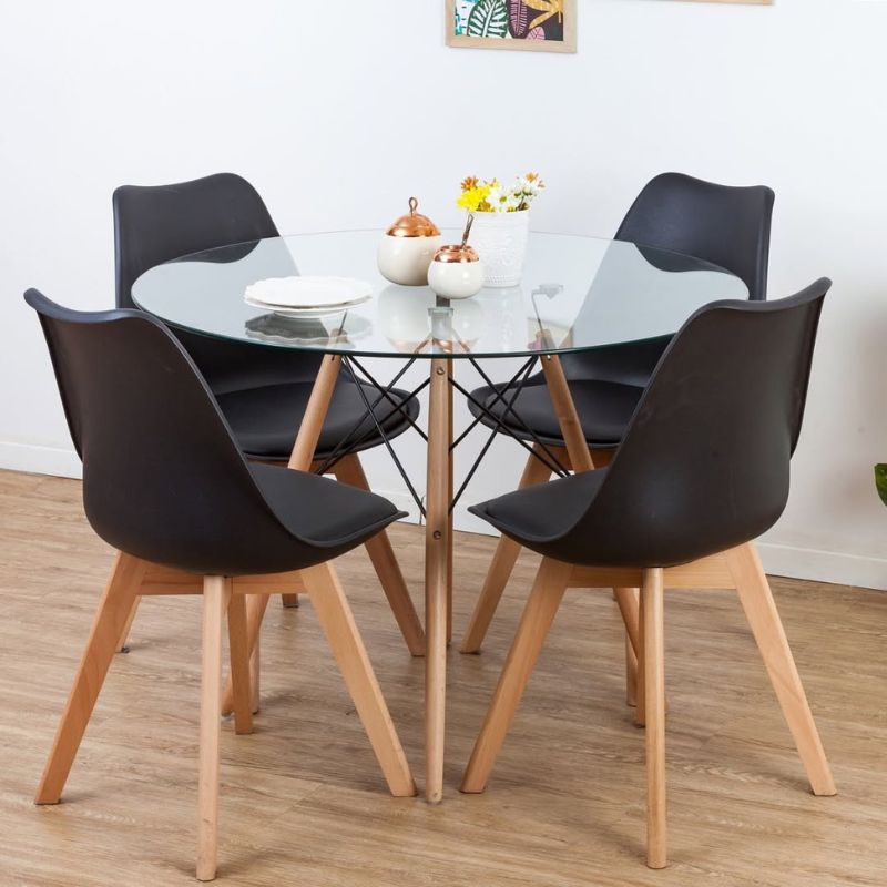 Mesa Eames 100cm Redonda Vidrio