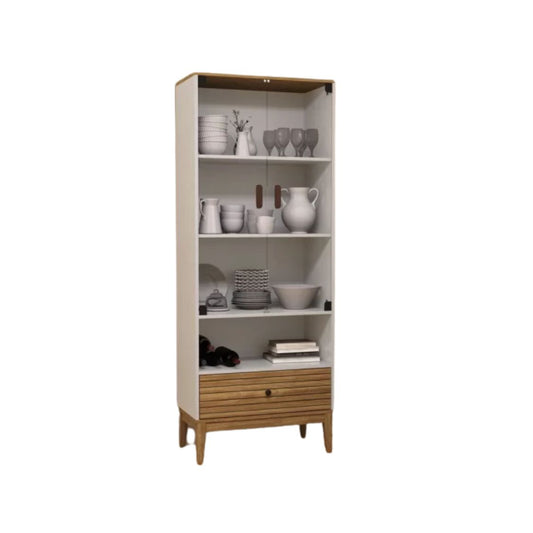 Cristalero Nórdico con Vidrio y Cajon