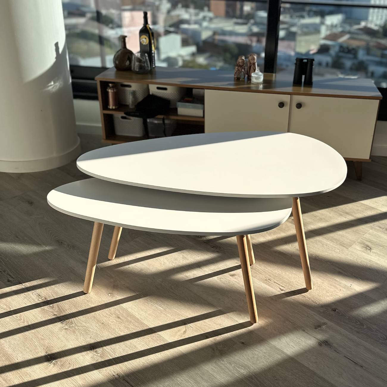 Mesas Ratonas Nórdicas Ovaladas 105 cm y 85 cm