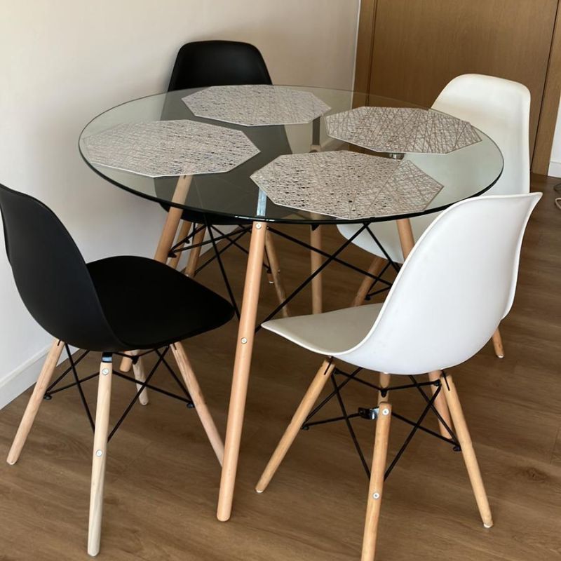 Mesa Eames 100cm Redonda Vidrio