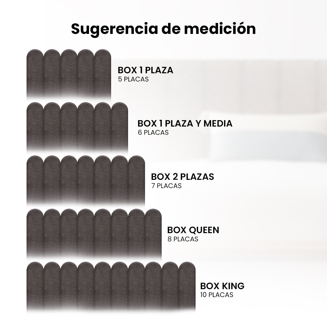 Cabecera Cama Modular Kits de Placas Adhesivas 120cm