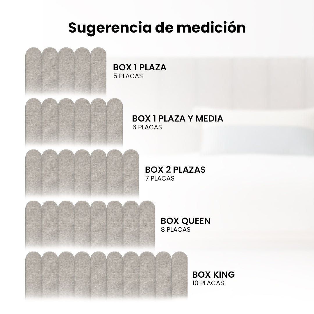Cabecera Cama Modular Kits de Placas Adhesivas 120cm