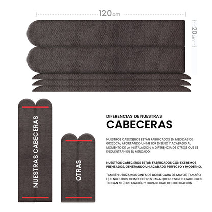 Cabecera Cama Modular Kits de Placas Adhesivas 120cm