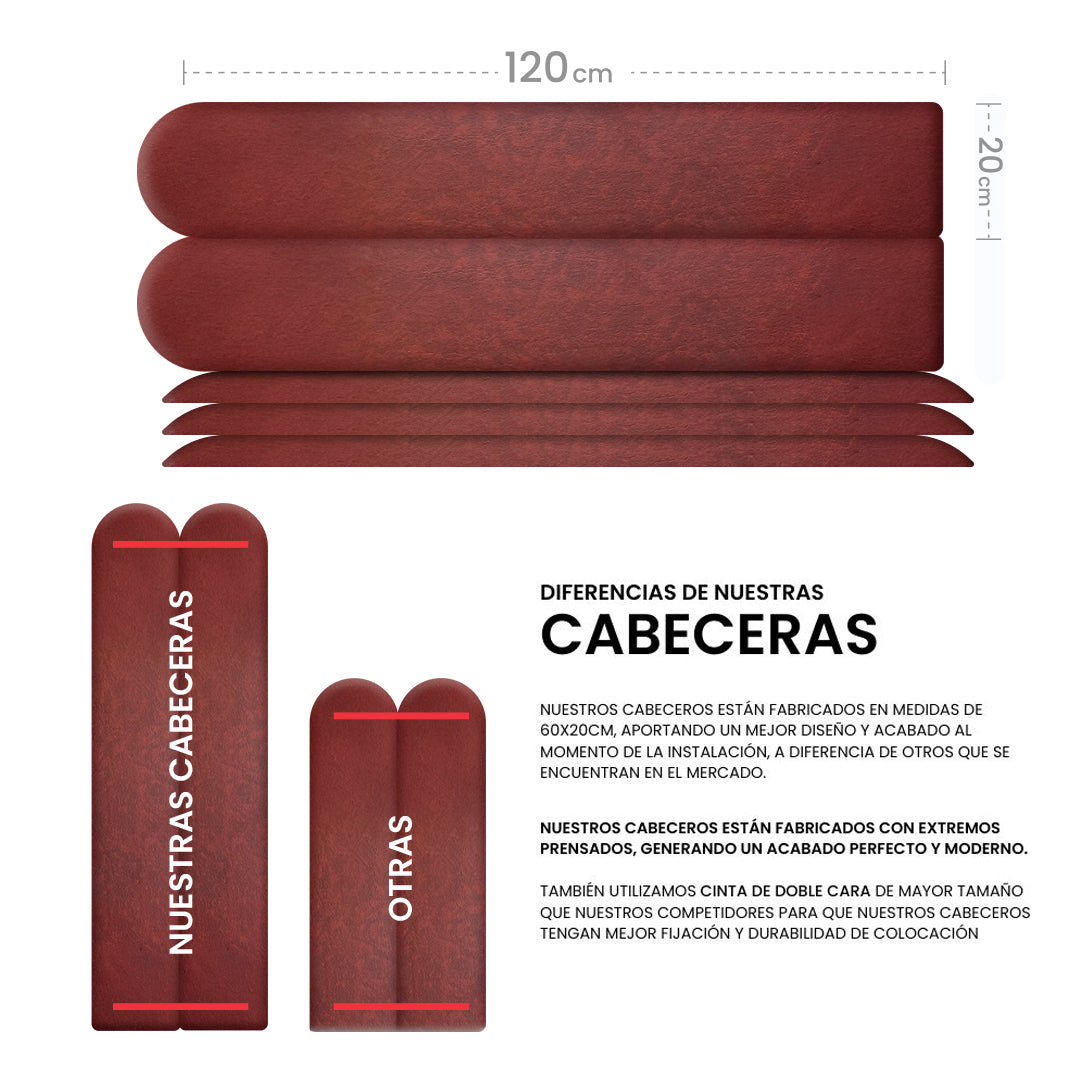 Cabecera Cama Modular Kits de Placas Adhesivas 120cm