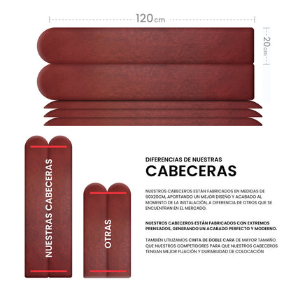 Cabecera Cama Modular Kits de Placas Adhesivas 120cm