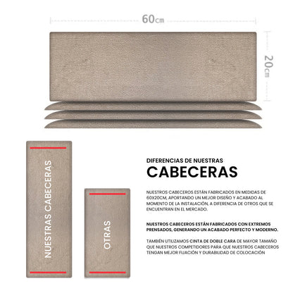 Cabecera Cama Modular Kits de Placas Adhesivas