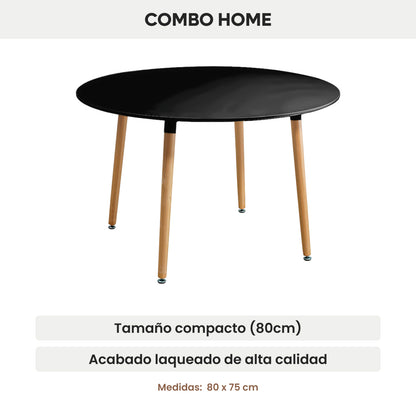 Mesa Milan 80cm Redonda Laqueada