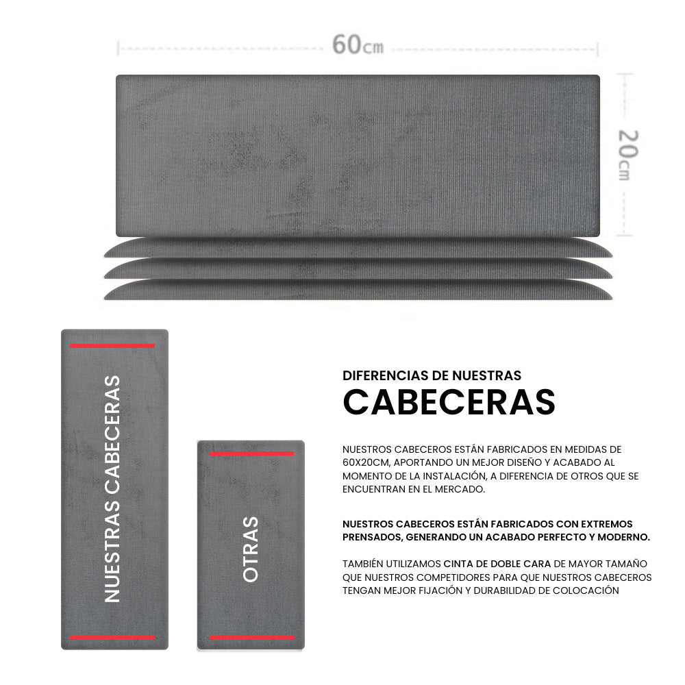 Cabecera Cama Modular Kits de Placas Adhesivas