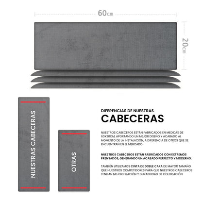 Cabecera Cama Modular Kits de Placas Adhesivas