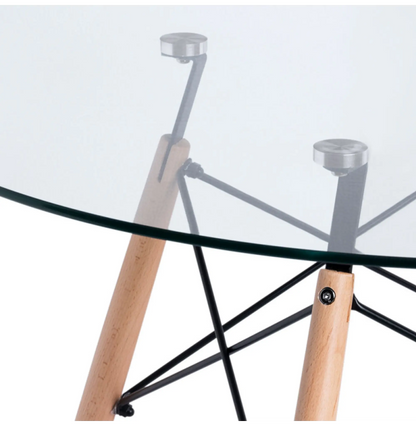 Mesa Eames Vidrio 90cm